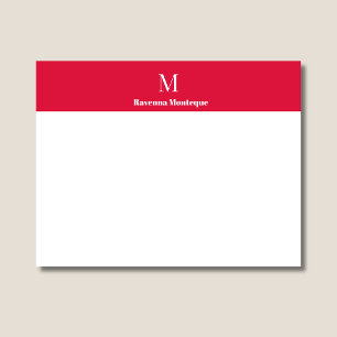 Cartão De Notas Elegante Carmesim Nome Letra Personalizada Empresa