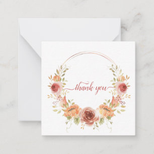Cartão De Notas Elegante chic romântico obrigado floral outono