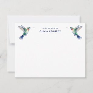 Cartão De Notas Elegante da mesa de Hummingbird Personalizado