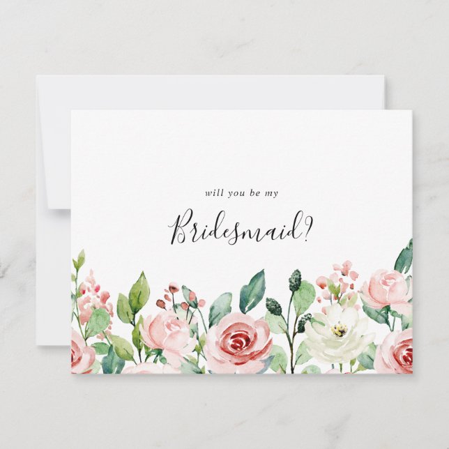Cartão De Notas Elegante Daee Autumn Floral Bridesmaid Proposta (Frente)