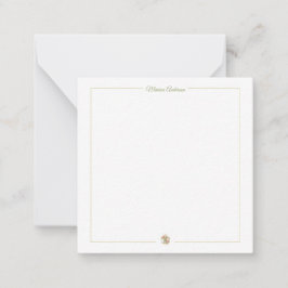 Cartão De Notas Elegante Fleur de Lys floral Personalizado Nome