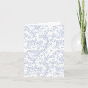 Cartão De Notas Elegante Floral Blue French Toile