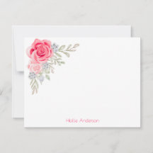 Elegante Floral Chic Personalizado em Aquarela