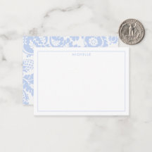 Elegante Floral Ousado Veneziano Azul Vintage