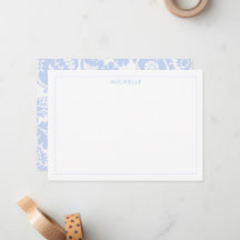 Elegante Floral Ousado Veneziano Azul Vintage