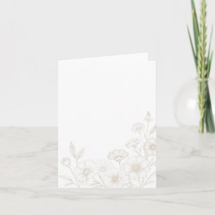 Cartão De Notas Elegante Fundo de Moldura de Arte de Linha Floral