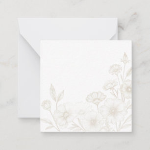 Cartão De Notas Elegante Fundo de Moldura de Arte de Linha Floral