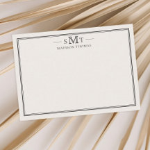 Elegante Ivory Minimalista Três Letras Monograma