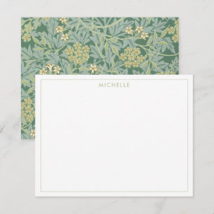 Cartão De Notas Elegante Jardim Floral Botânico de Jasmim Verde Vi