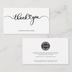 Cartão De Notas Elegante Logotipo de Empresa Script Agradecimento