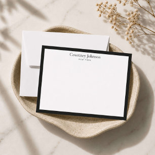 Cartão De Notas Elegante Luxo Minimalista Loja Preto/Branco