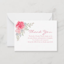Elegante Memorial Simples Floral Funeral Agradecim