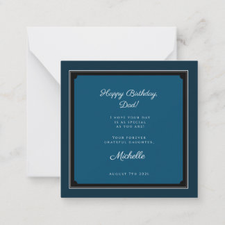 Cartão De Notas Elegante Minimalista Marinho Azul "Feliz aniversár