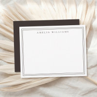 Elegante Minimalista Marrom com Duas Bordas