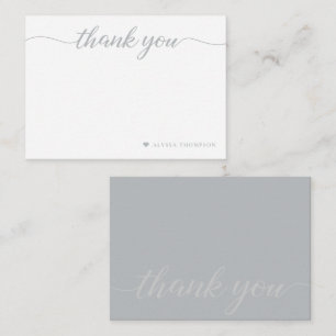 Cartão De Notas Elegante minimalista Obrigado Script pequeno perso