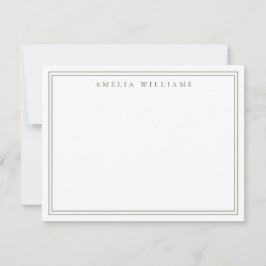 Cartão De Notas Elegante Mínimo Verde Oleícola Dois Limites