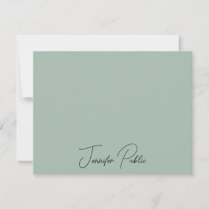 Cartão De Notas Elegante Moderno do Nome de Script Personalizado
