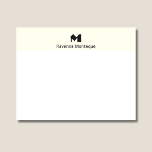 Cartão De Notas Elegante Monograma de Letra de Nome Personalizado