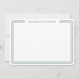 Cartão De Notas Elegante Monograma de Nome Minimalista com Duas Bo