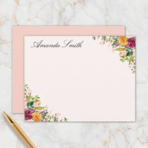 Elegante Monograma de Rosa Floral em Aquarela
