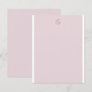 Cartão De Notas Elegante Monograma Violeta Branco Lavanda Chic