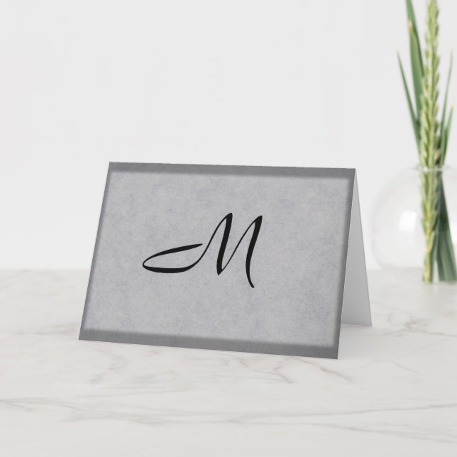 Cartão De Notas Elegante Monogrammed Notecard (Frente)