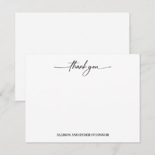 Cartão De Notas Elegante Obrigado Casal Moderno Script