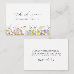 Cartão De Notas Elegante obrigado floral de flor selvagem