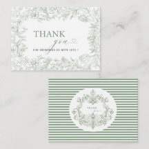 Elegante Obrigado floral verde de aquarela