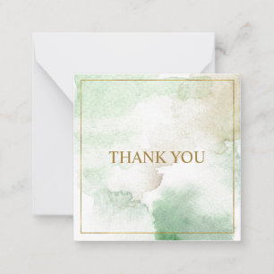 Cartão De Notas Elegante "Obrigado" verde pastel personalizável