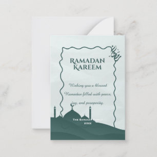 Cartão De Notas Elegante Ramadan Kareem Saudação Islâmica Personal