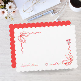 Cartão De Notas Elegante Red Watercolor Arco Personalizado
