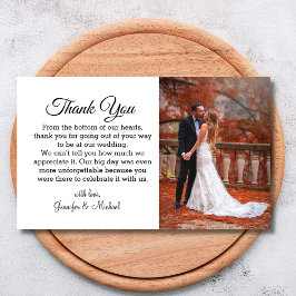 Cartão De Notas elegante roteiro obrigado fotografia de casamento