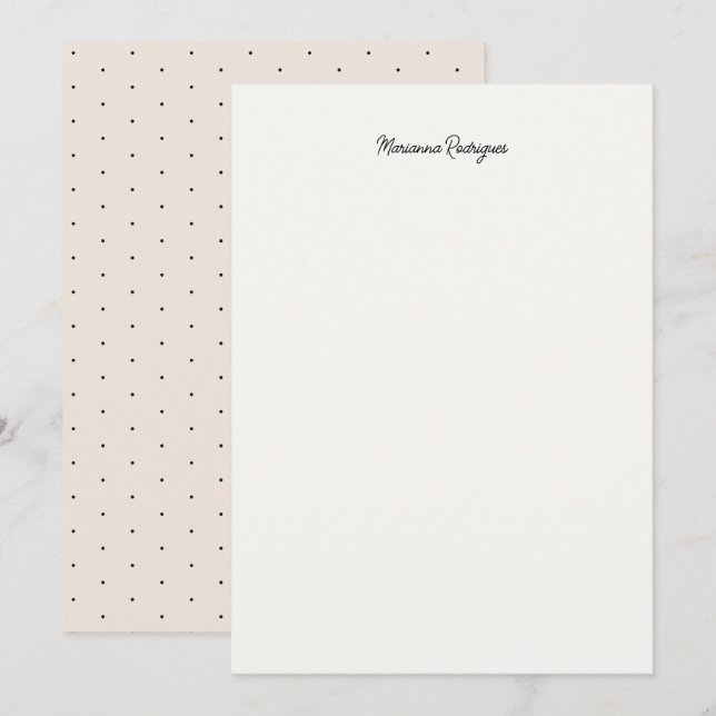 Cartão De Notas Elegante Rótulo Chic Monogramado (Frente/Verso)