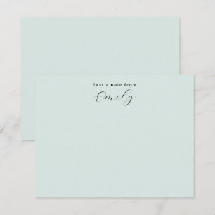 Cartão De Notas Elegante Rótulo Personalizado em Verde Menta Claro