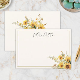 Cartão De Notas Elegante Rustic Watercolor Floral