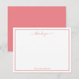 Cartão De Notas Elegante Script Calliografia Rosa Muito Obrigado