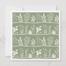 Elegante Silhueta Botânica Minimalista em Verde Sá