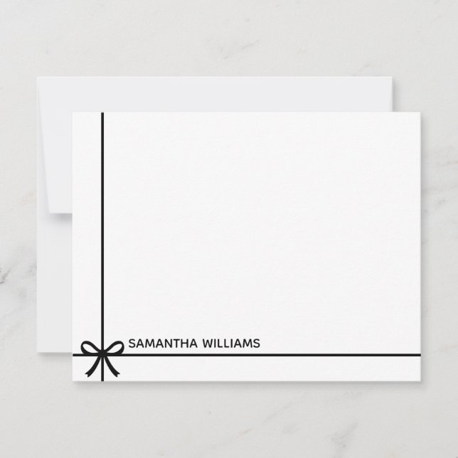 Cartão De Notas Elegante Simple Minimalist Girly Monographic Name (Frente)