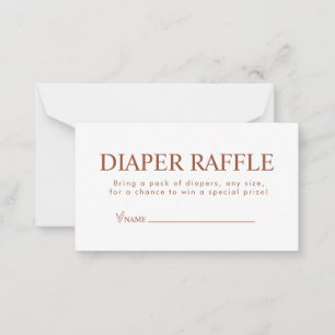 Cartão De Notas Elegante Terracotta Fralda Raffle