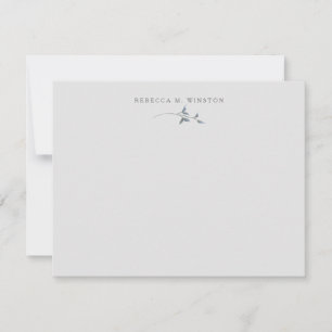 Cartão De Notas Elegante Verde Personalizado Simples
