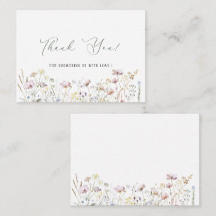 Cartão De Notas Elegante Watercolor Bebê em flores silvestres