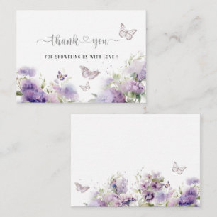 Cartão De Notas Elegante Watercolor Borboleta beija obrigado você