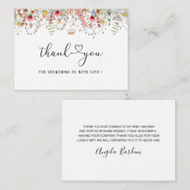 Cartão De Notas Elegante Wildflower floral obrigado bilhete