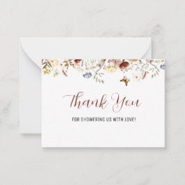 Cartão De Notas Elegante Wildflower floral obrigado bilhete