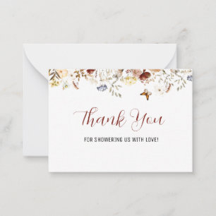 Cartão De Notas Elegante Wildflower floral obrigado bilhete