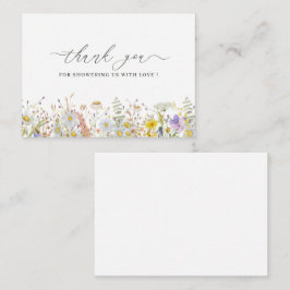 Cartão De Notas Elegante Wildflower floral obrigado bilhete