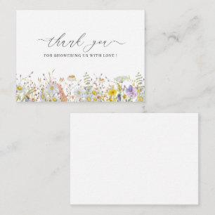 Cartão De Notas Elegante Wildflower floral obrigado bilhete