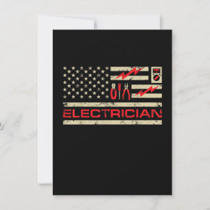 Cartão De Notas Eletrecista Patriótico Bandeira Americana Natal Fa
