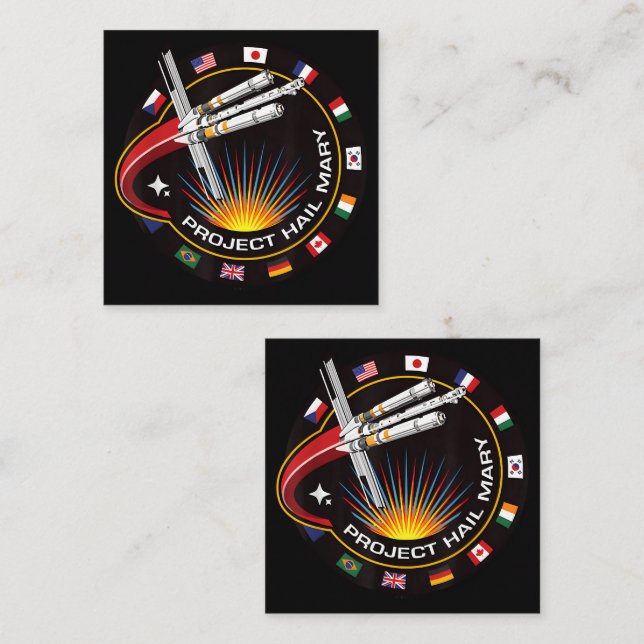 Cartão De Notas Emblema de Missão Espacial (Frente/Verso)